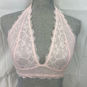 🌟HP🌟 FP Galloon Lace Halter Bralette LT Pink